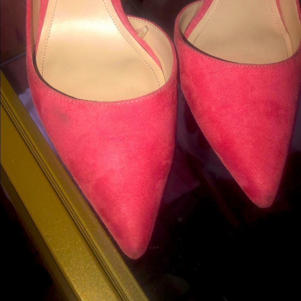 Mango pointy toe pink pumps